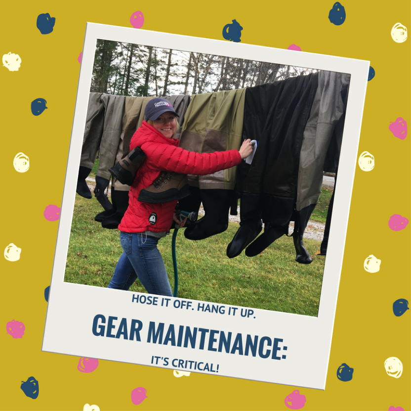 Hose it off. Hang it up. Gear maintenance.